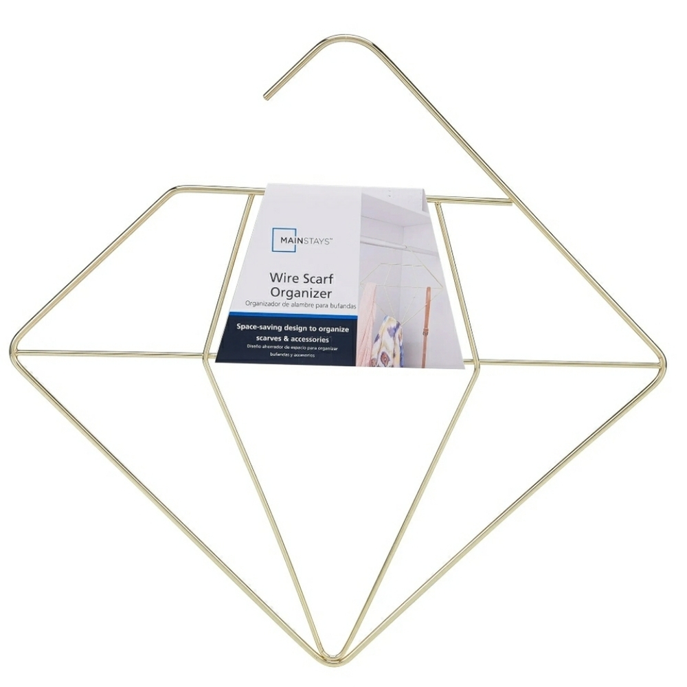 2 pack Mainstays Wire Scarf organizer new with tags gold finish
